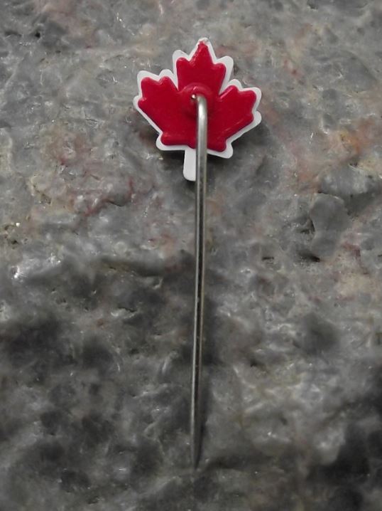 Small Red Maple Leaf White Edges Canadian Canada National Emblem Pin Badge - Badgecrazy
