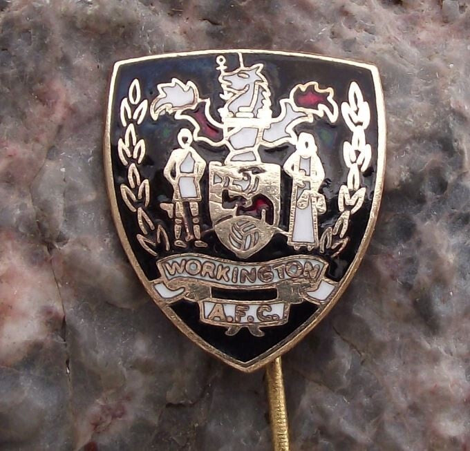 Vintage Workington AFC Football Club England Cumbria Shield Logo Pin Badge