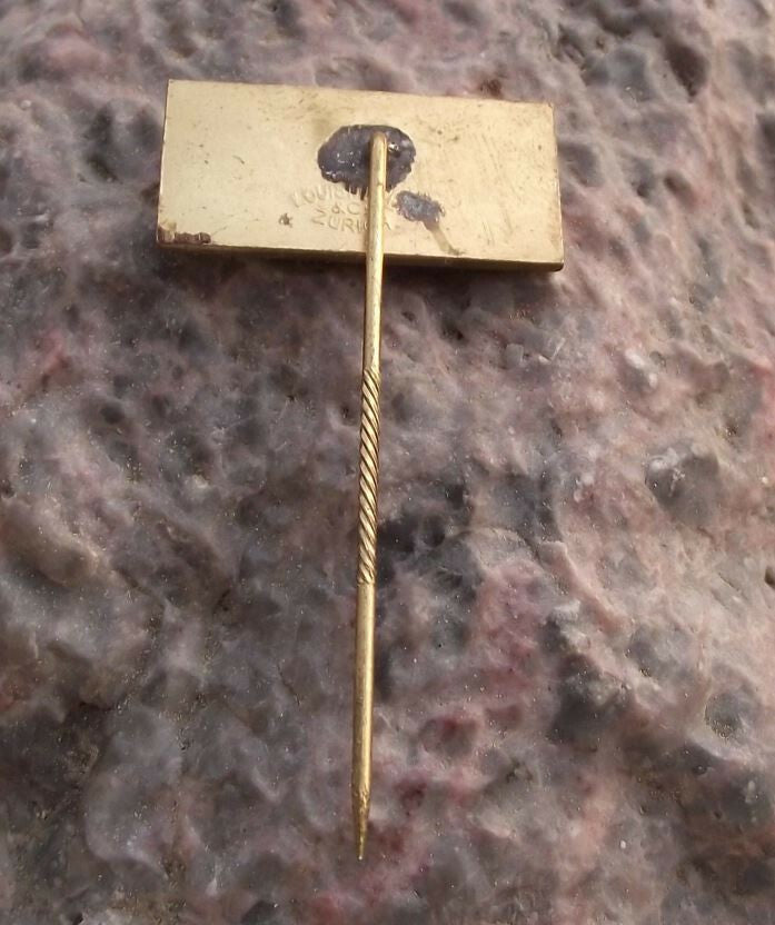 Vintage Schlatter Swiss Welding Weaving Machines Advertising Logo Pin Badge - Badgecrazy
