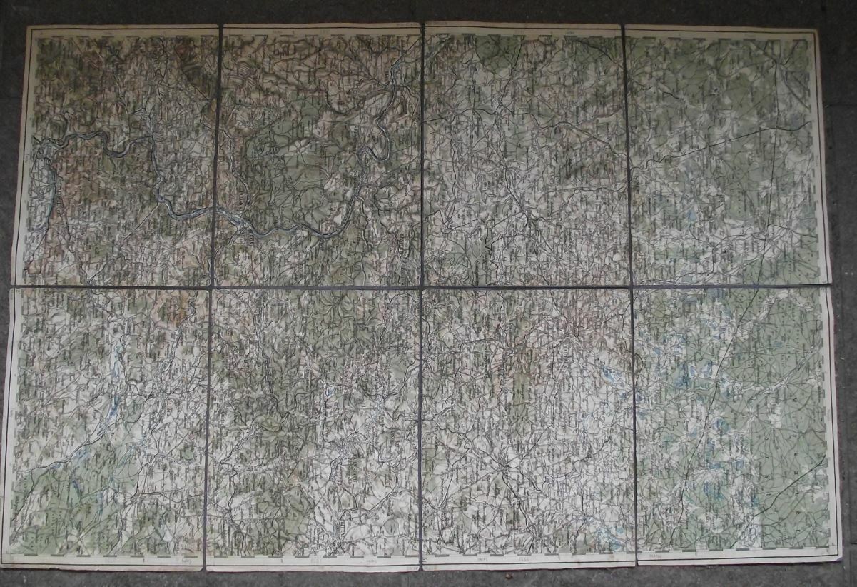 1926 Czechoslovakia Dresden Military Map Army 42nd Field Battalion Canvas Backed