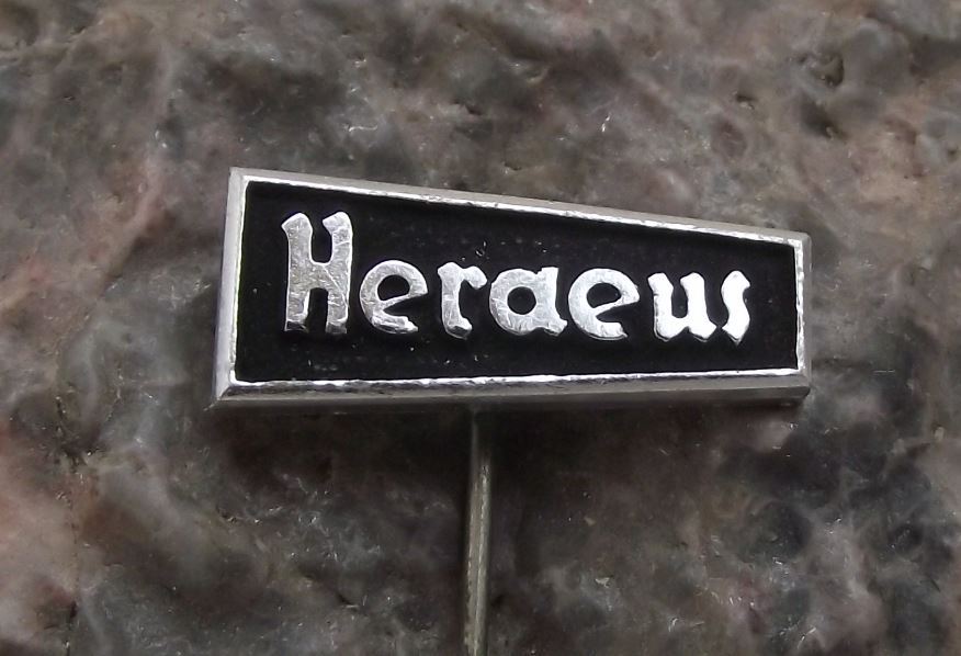 Vintage Heraeus Technology Company Germany Precious Metals Firm Pin Badge - Badgecrazy