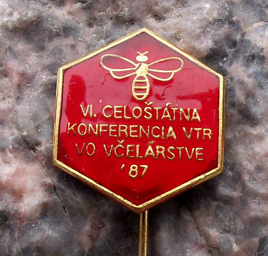 1987 CSV Czech Honey Bee Keeping Association All State Conference Pin Badge