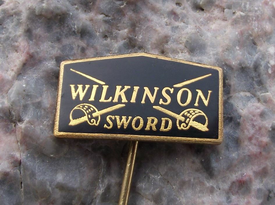Vintage Wilkinson Sword Crossed Blades Logo Weapons Blade Maker Pin Badge