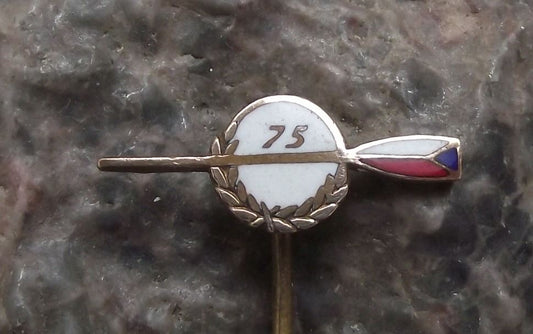 1959 Czech National Rowing Association 75th Anniversary Oar Logo Pin Badge - Badgecrazy
