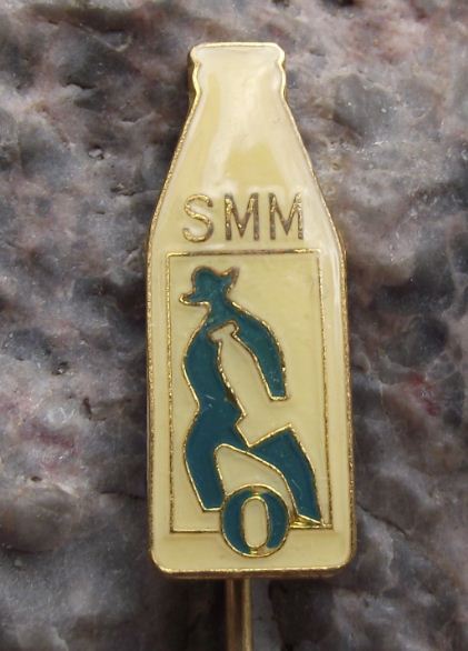 Antique SMM National Milk Company of Former Czechoslovakia Bottle Shaped Pin - Badgecrazy