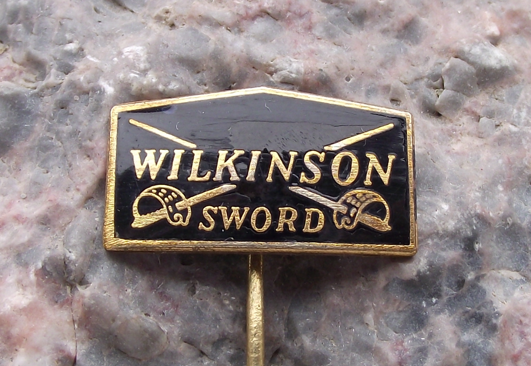 Vintage Wilkinson Sword Crossed Blades Logo Weapons Blade Maker Pin Badge