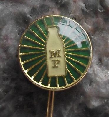 The Dairy Industry of Former Czechoslovakia Milk Bottle Advertising Pin - Badgecrazy