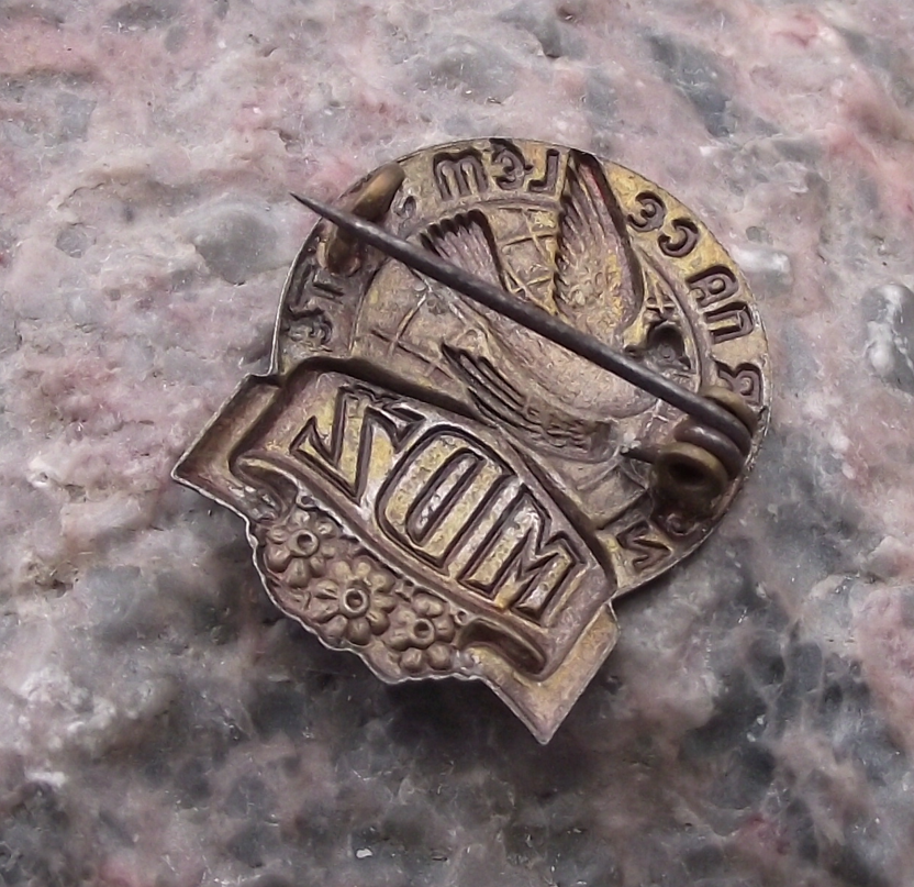 .International Women's Day MDZ World Peace Dove Red Flowers Pin Badge - Badgecrazy