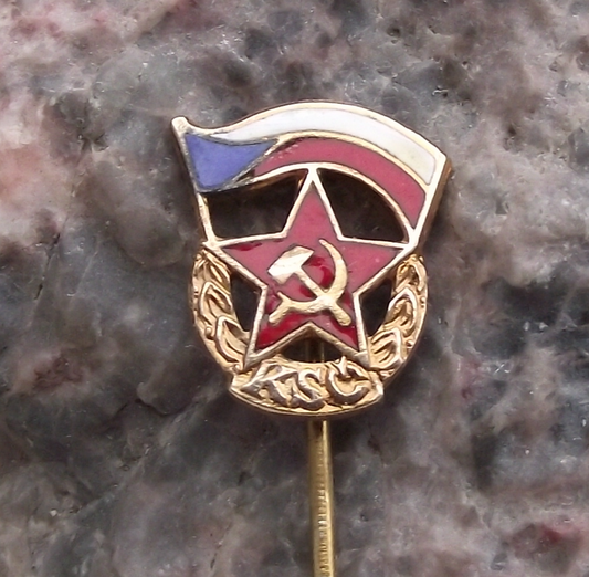 Vintage KSC Czechoslovakia Communist Party Official Membership Pin Badge