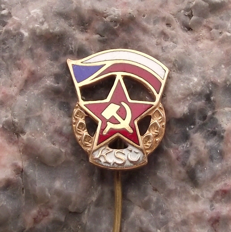 Vintage KSC Czechoslovakia Communist Party Official Membership Pin Badge