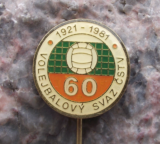 1981 Czechoslovakia Volleyball Association 60th Anniversary CSTV Pin Badge - Badgecrazy