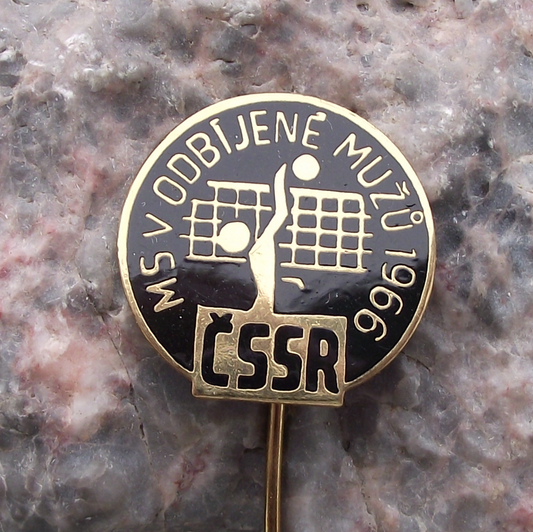 1966 Czechoslovakia Volleyball Men's World Championships CSSR Pin Badge - Badgecrazy