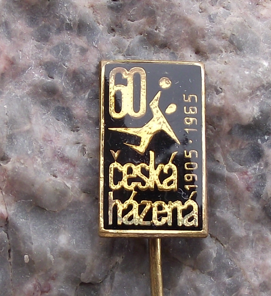1965 Czechoslovakia Handball Association Union 60th Anniversary CSH Pin Badge - Badgecrazy