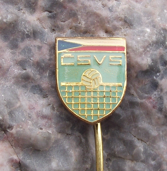 Vintage Czechoslovakia Volleyball Players Association Union Members CSVS Pin Badge - Badgecrazy