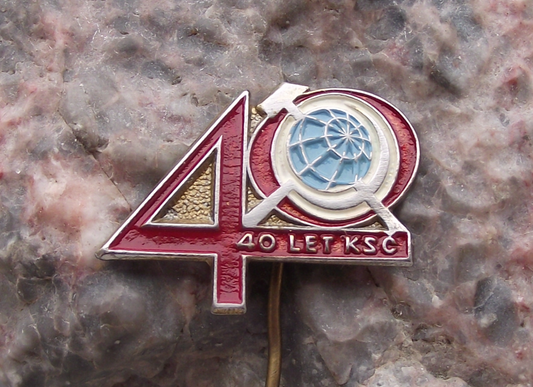 1961 KSC Czechoslovakia Communist Party 40th Anniversary Hammer Sickle Pin Badge - Badgecrazy