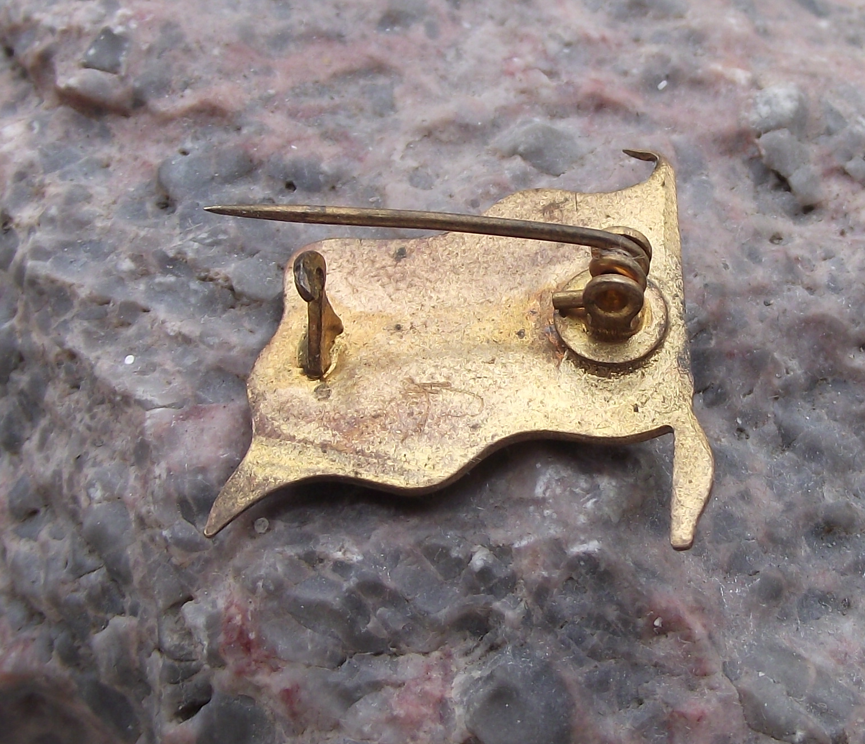 Vintage Hungarian Hungary Magyar National Flag Triband Clasp Pin Badge - Badgecrazy