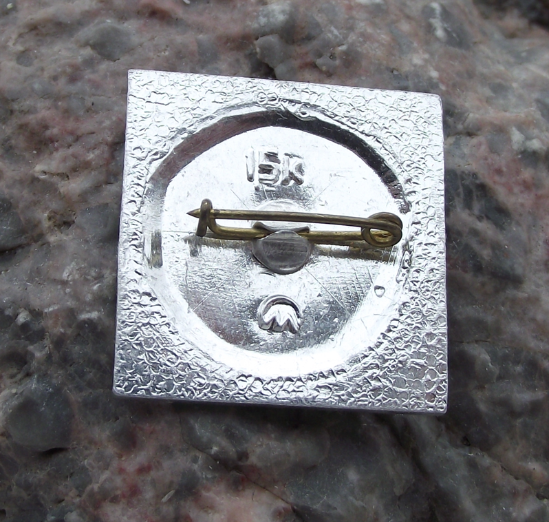 Lenin Head Profile on Square Soviet Union Communist Leader Pin Badge