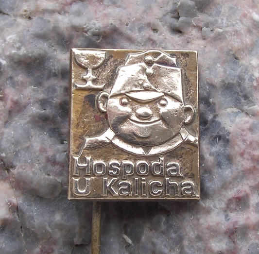 Vintage Good Soldier Svejk Restaurant U Kalicha Prague Czech Novel Pin Badge