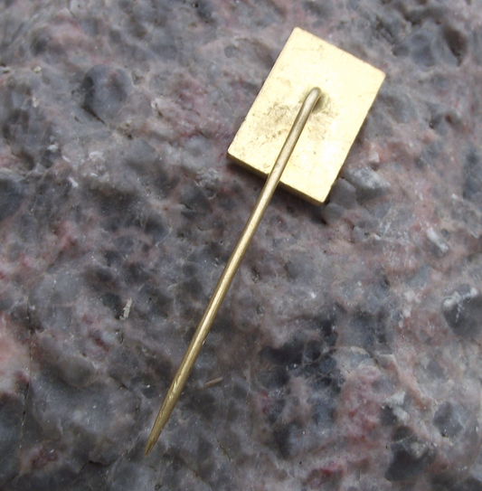 Vintage Terezin Nazi Concentration Camp Gate Red Triangle Pin Badge - Badgecrazy