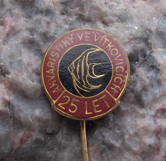 Vintage Aquarium Tropical Fish Club Vitkovice Czechoslovakia Anniversary Pin Badge