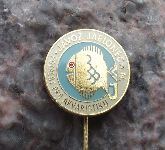 Vintage Aquarium Tropical Fish Supplies Czechoslovakia Jablonec Pin Badge