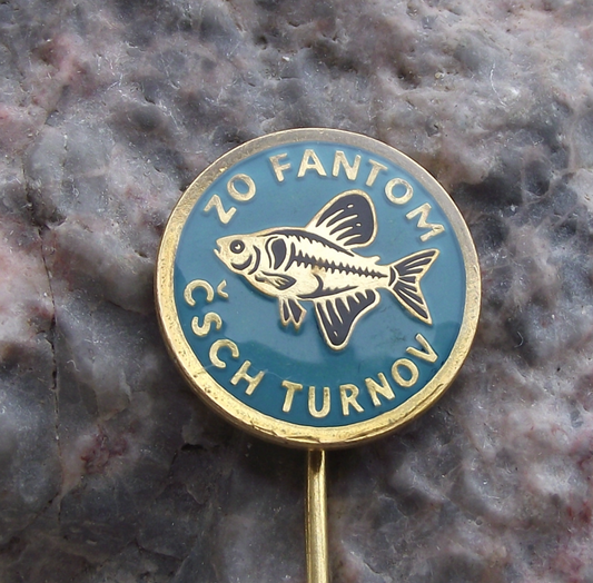 Vintage Aquarium Tropical Fish Turnov Black Phantom Tetra Club Pin Badge
