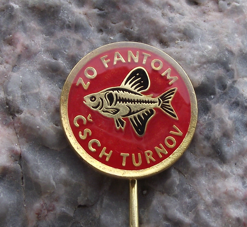 Vintage Aquarium Tropical Fish Turnov Black Phantom Tetra Club Pin Badge
