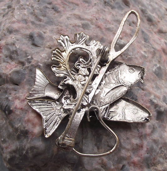 Vintage Czechoslovakia Carp Fish Trout Fishing Bullrush Angling Pin Badge