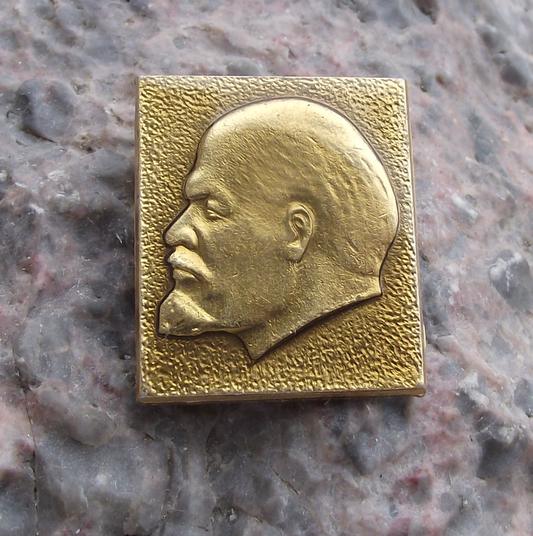 Vintage Vladimir VI Lenin Head Bust Russian Communist Leader Pin Badge