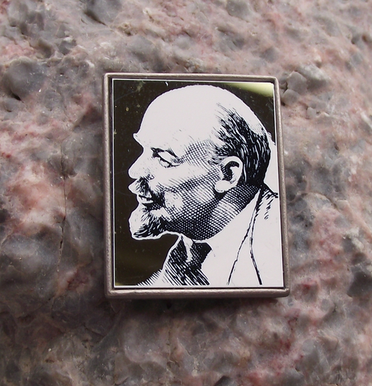 Vintage Vladimir VI Lenin Socialist Revolutionary Russian Mirror Pin Badge