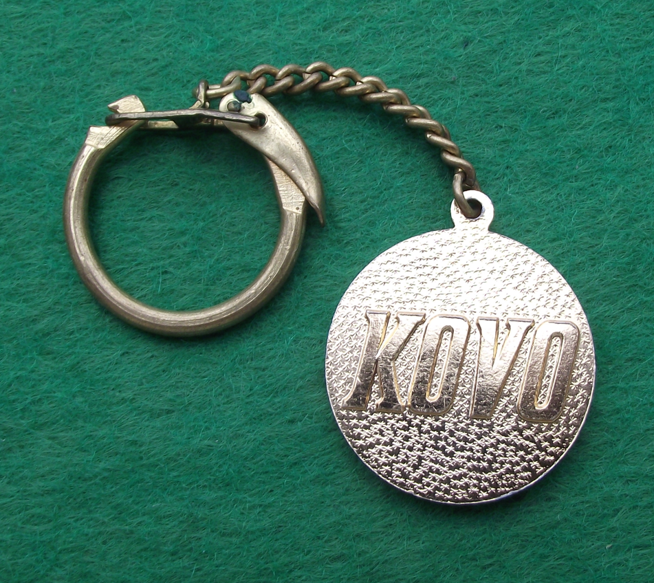 Vintage Czechoslovakia ZKL Kovo Steel Ball Bearings Company Keychain - Badgecrazy