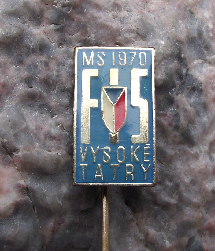 1970 FIS Nordic World Ski Skiing Championships Vysoke Tatry Flag Small Pin Badge