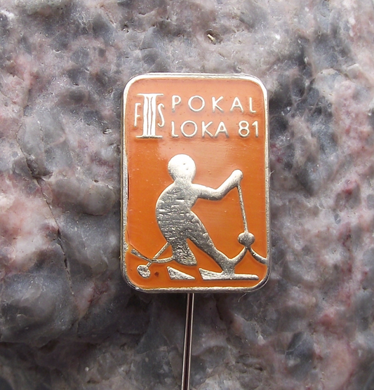 1981 FIS Pokal Loka Ski Slalom Skiing Championships Skofja Loka Pin Badge - Badgecrazy