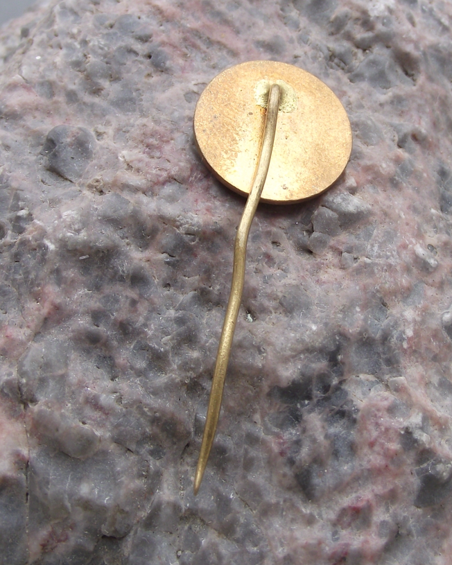 Vintage Lidice Village Rose Memorial Barbed Wire Fence Circle Pin Badge - Badgecrazy