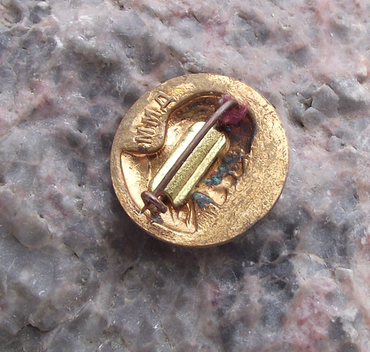 Vintage Vladimir Lenin Head Soviet Leader on Blue Field Pin Badge