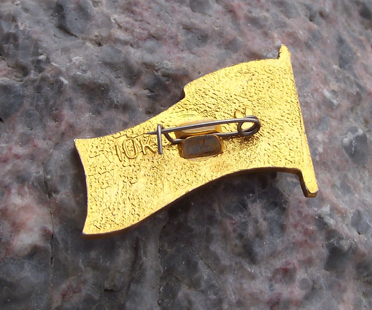 Lenin Text Word on Flag of Soviet Union Communist Russia Pin Badge