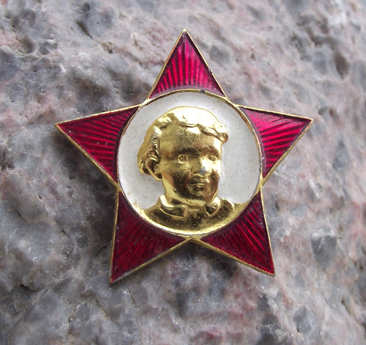 .Vintage Little Octobrist Young Lenin Red Star Pioneer Youth Movement Pin Badge