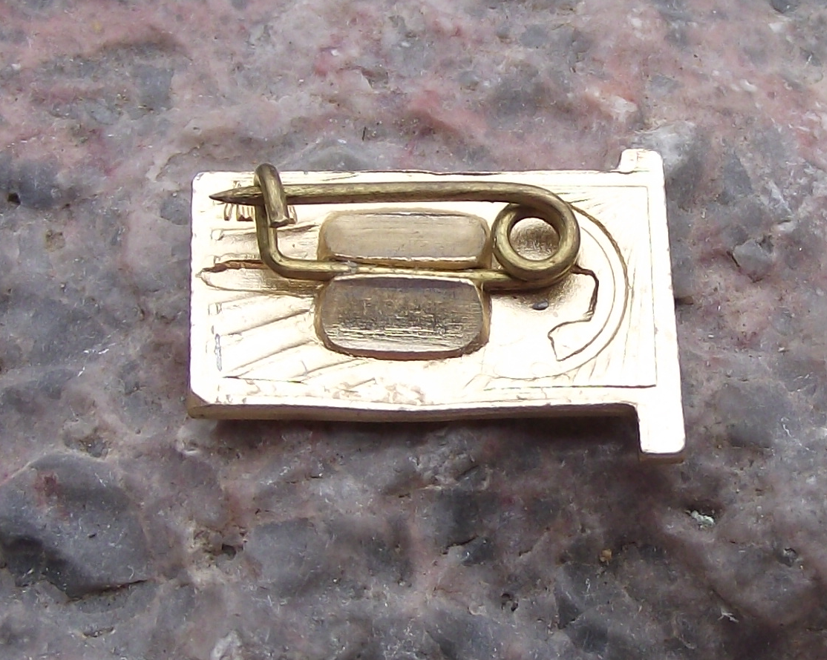 Vladimir Lenin Head Profile Communist Leader on Red Flag Pin Badge