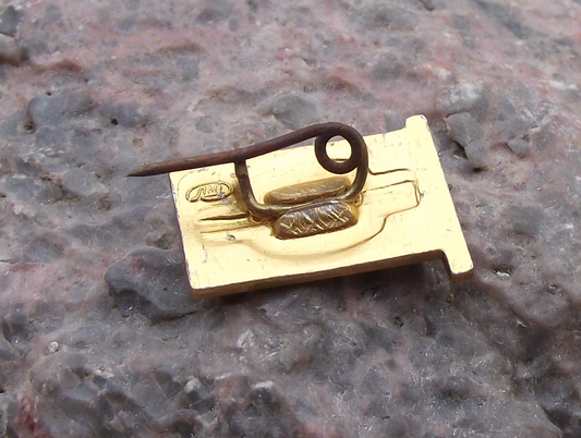 Vladimir Lenin Head Profile Communist Leader on Red Flag Pin Badge