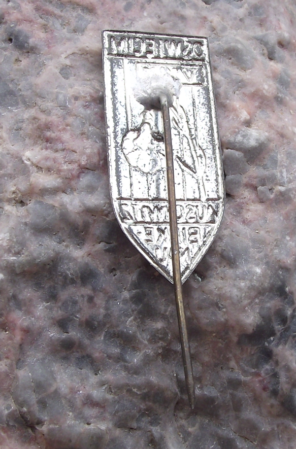 Vintage Auschwitz Birkenau Concentration Camp Polish Memorial Rose Pin Badge