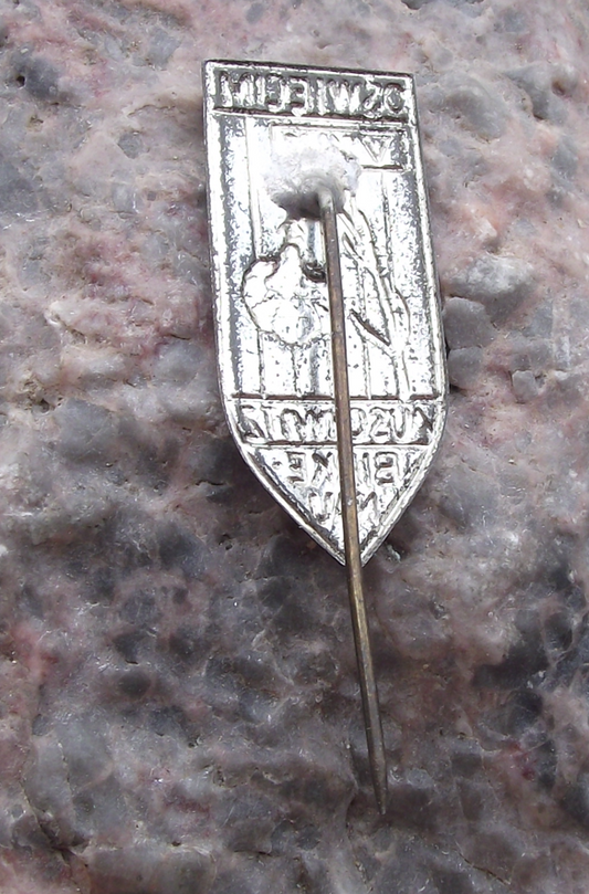 Vintage Auschwitz Birkenau Concentration Camp Polish Memorial Rose Pin Badge