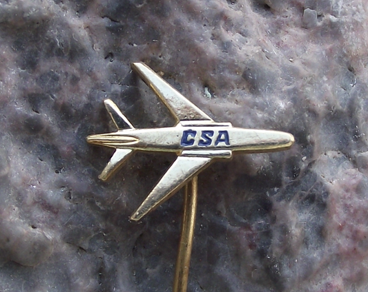 1957 CSA Czechoslovakia Airlines Tupolev Tu-104 First Passenger Jet Pin Badge