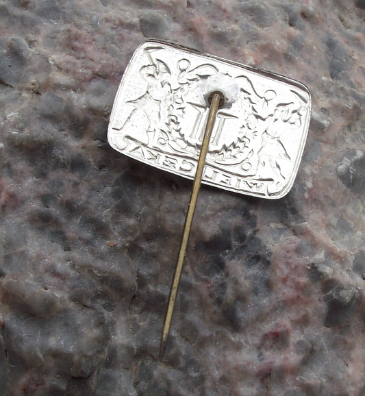 Vintage Polish Coat of Arms Wieliczka Official Heraldic Crest of Poland Pin Badge