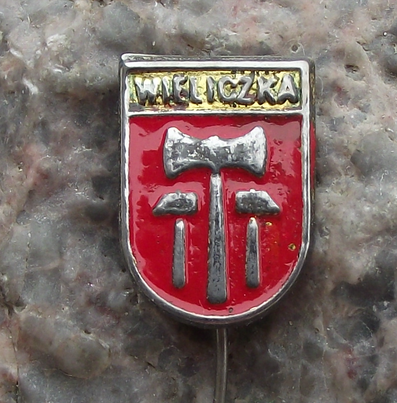 Vintage Old Polish Coat of Arms Wieliczka Official Heraldic Crest of Poland Pin Badge