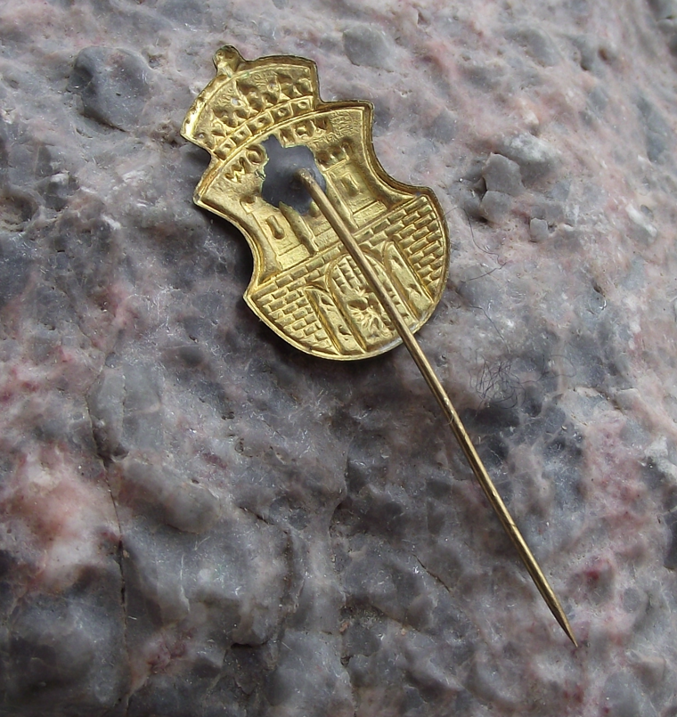 Vintage Poland Heraldic Polish City Town Crest Krakow Shield Pin Badge