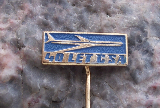 1963 CSA Czechoslovakia Czech Airlines 40th Anniversary Pin Badge