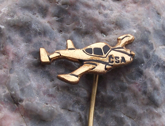 Vintage CSA Czech Airlines Let L-200 Morava Aircraft Aviation Pin Badge