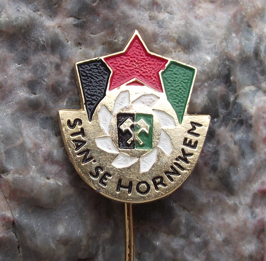 Vintage Mining Slogan BECOME A MINER Mine Cutting Disk Pin Badge