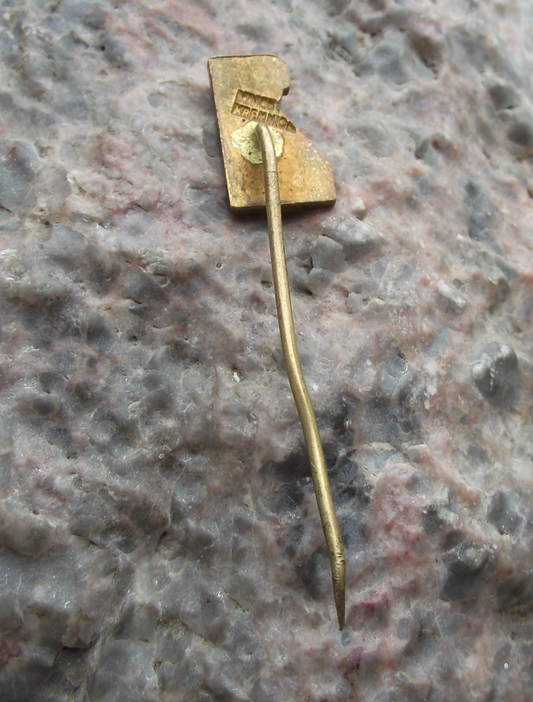 Vintage Kladno Town Mine Shaft Lift Tower Czechoslovakia Mining Pin Badge