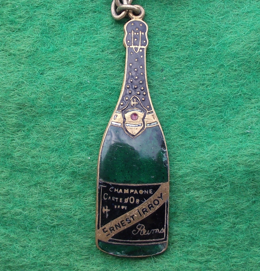 Vintage Ernest Irroy Champagne Bottle Keychain Keyring - Badgecrazy